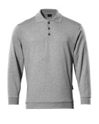 00785-280-08 Polosweatshirt - grå-meleret