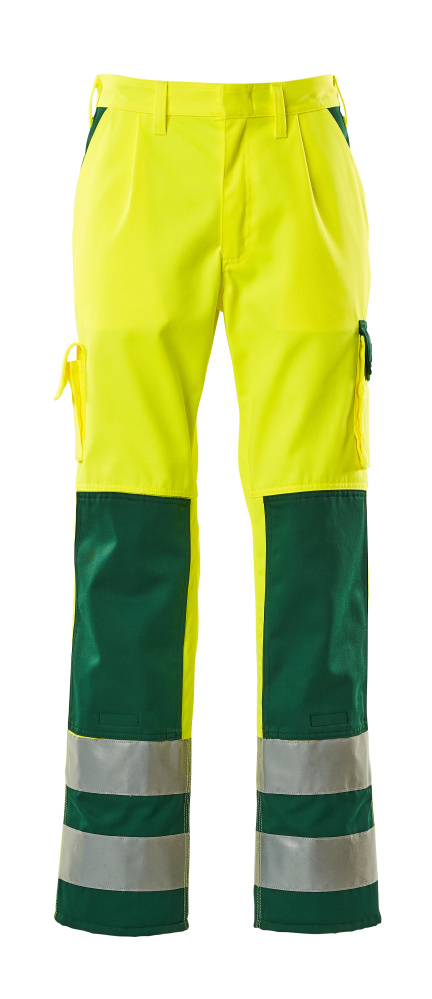 MASCOT SAFE COMPETE Bukser med knælommer 07179 - hi-vis gul/grøn [1703] / 76C44