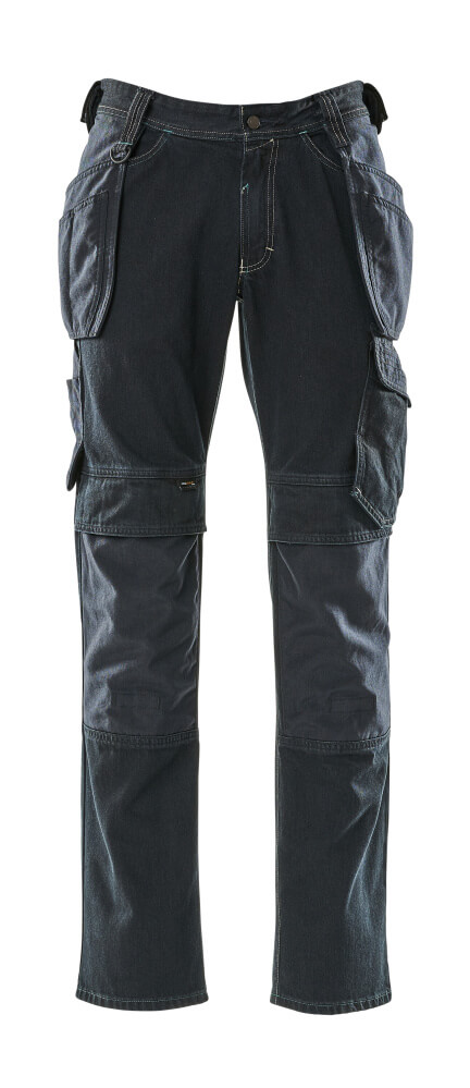 15131-207-86 Jeans med hængelommer - mørkeblå denim