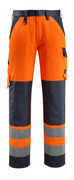 15979-948-14010 Bukser med knælommer - hi-vis orange/mørk marine
