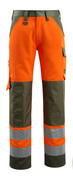 15979-948-1433 Bukser med knælommer - hi-vis orange/mosgrøn
