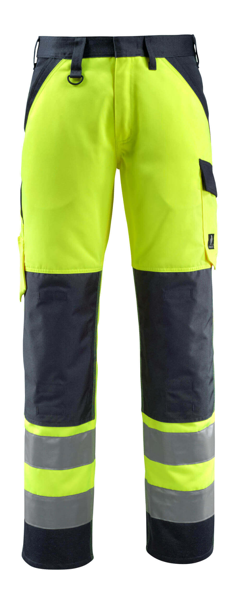15979-948-17010 Bukser med knælommer - hi-vis gul/mørk marine