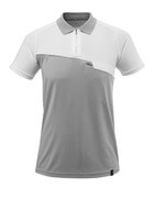 17283-945-0806 Poloshirt med brystlomme - grå-meleret/hvid