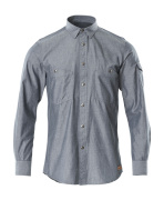 17404-325-66 Skjorte - vasket mørkeblå denim