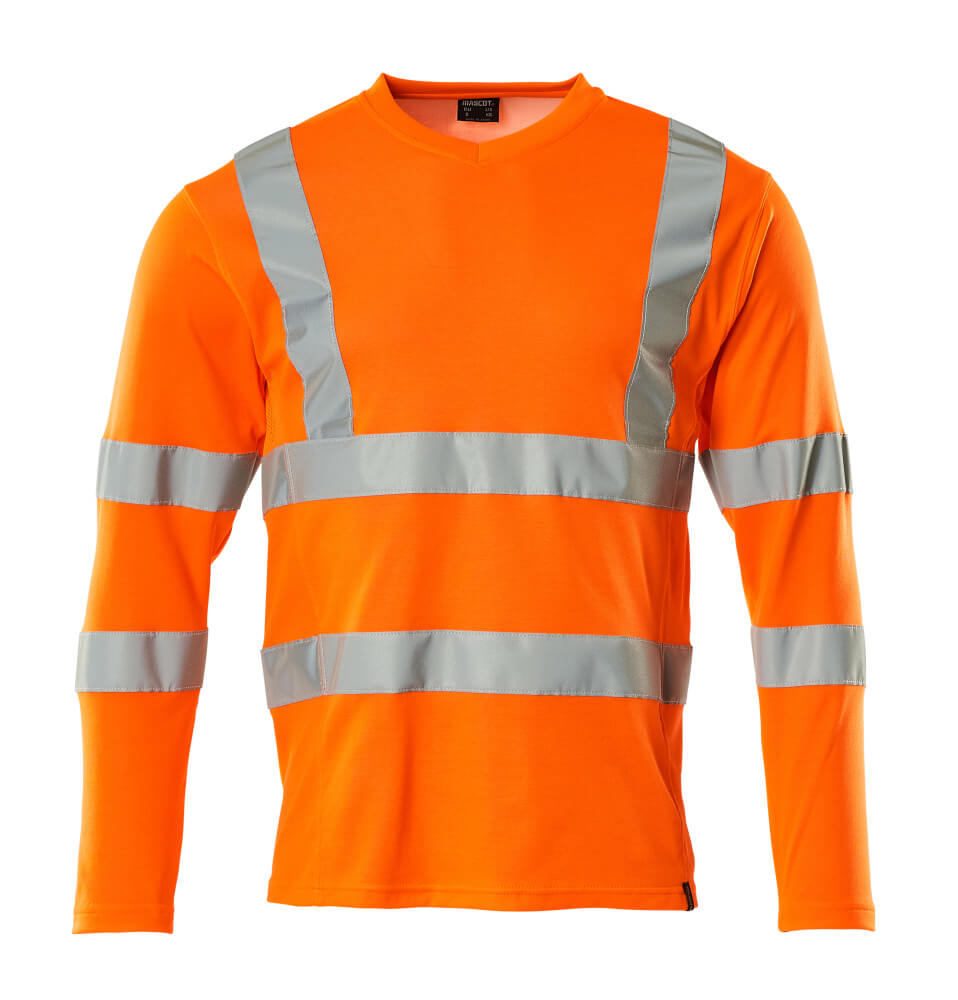 18281-995-14 T-shirt, langærmet - hi-vis orange