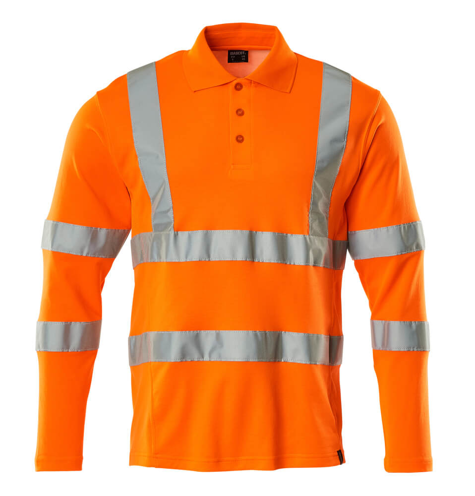 18283-995-14 Poloshirt, langærmet - hi-vis orange