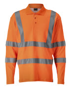 18283-995-14 Poloshirt, langærmet - hi-vis orange