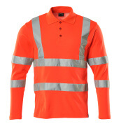 18283-995-222 Poloshirt, langærmet - hi-vis rød