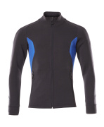 18484-962-01091 Sweatshirt med lynlås - mørk marine/azurblå