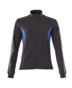 18494-962-01091 Sweatshirt med lynlås - mørk marine/azurblå