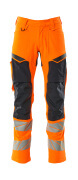 19479-711-14010 Bukser med knælommer - hi-vis orange/mørk marine