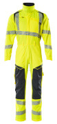 19519-236-17010 Kedeldragt med knælommer - hi-vis gul/mørk marine