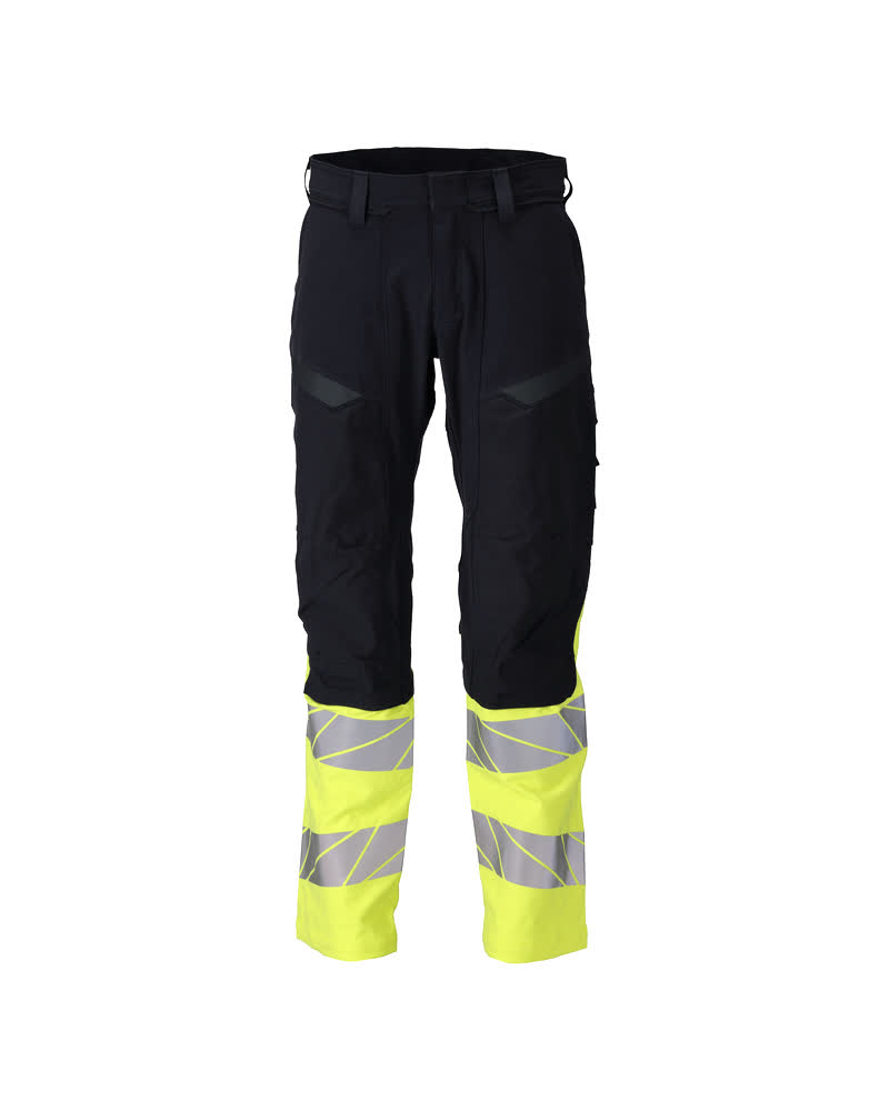 MASCOT ACCELERATE MULTISAFE Bukser med knælommer 21179 - mørk marine/hi-vis gul [01017] / 76C46