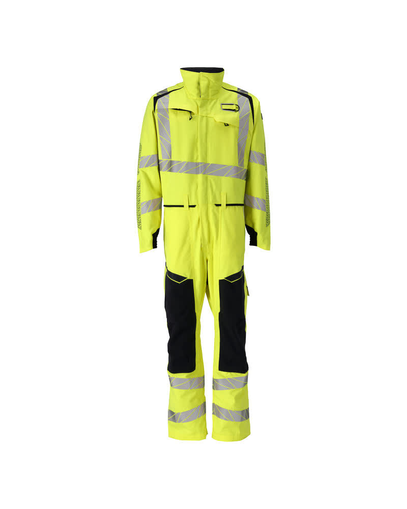 MASCOT ACCELERATE MULTISAFE Kedeldragt med knælommer 21319 - hi-vis gul/mørk marine [17010] / S