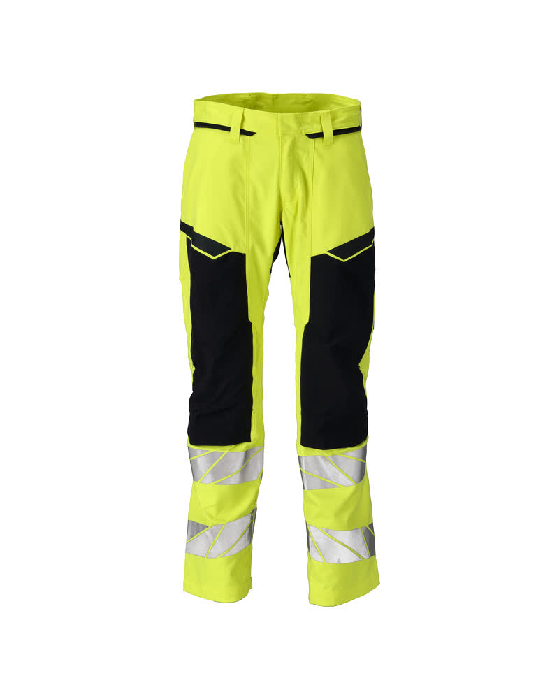 MASCOT ACCELERATE MULTISAFE Bukser med knælommer 21379 - hi-vis gul/mørk marine [17010] / 76C46