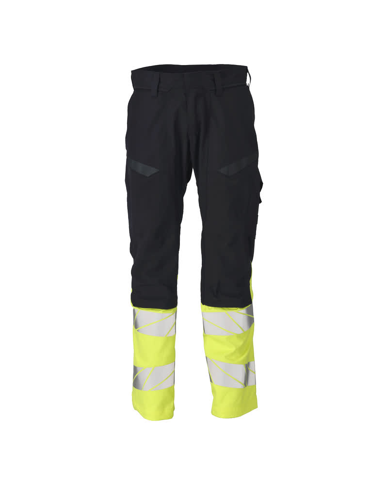 MASCOT ACCELERATE MULTISAFE Bukser med knælommer 21479 - mørk marine/hi-vis gul [01017] / 76C46