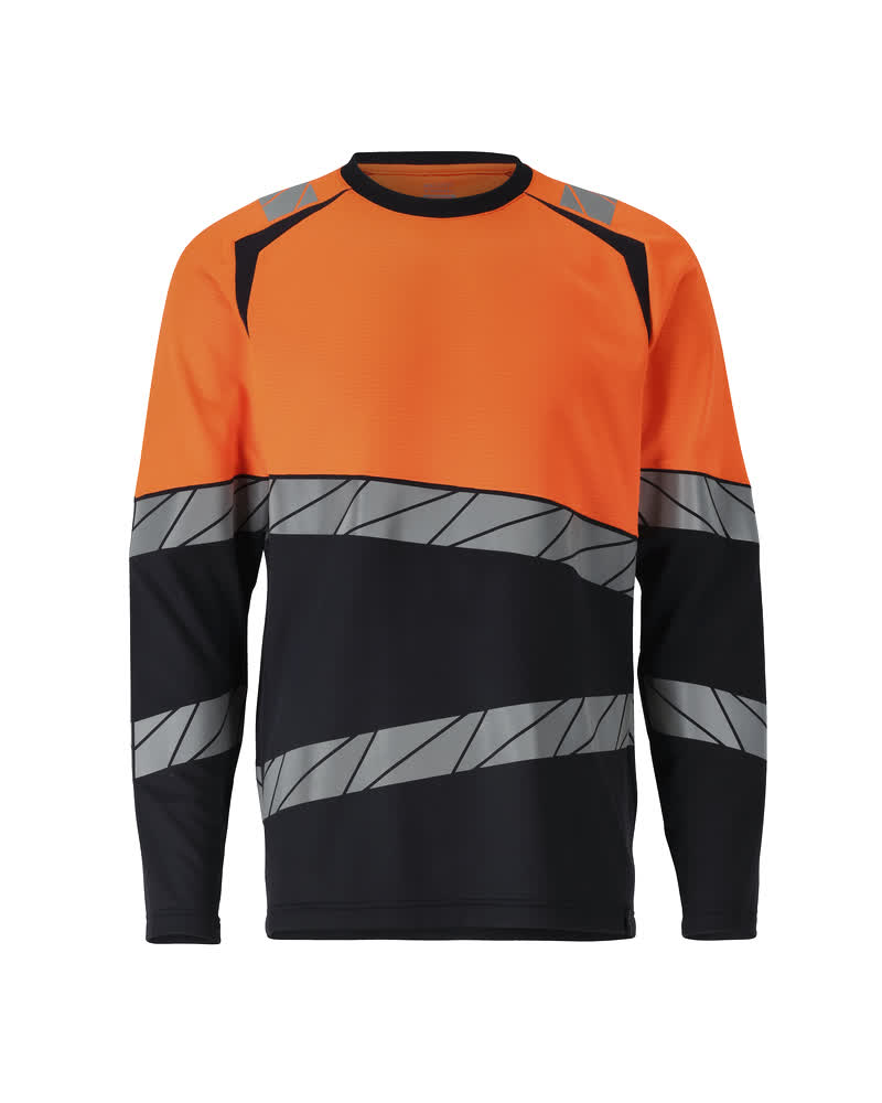 MASCOT ACCELERATE SAFE T-shirt, langærmet 25081 - mørk marine/hi-vis orange [01014] / S