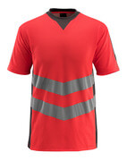 50127-933-22218 T-shirt - hi-vis rød/mørk antracit