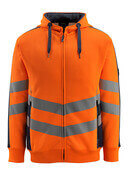 50138-932-14010 Hættetrøje med lynlås - hi-vis orange/mørk marine