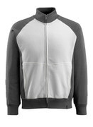 50565-963-0618 Sweatshirt med lynlås - hvid/mørk antracit