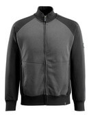 50565-963-0618 Sweatshirt med lynlås - hvid/mørk antracit