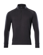 50611-971-09 Sweatshirt med kort lynlås - sort